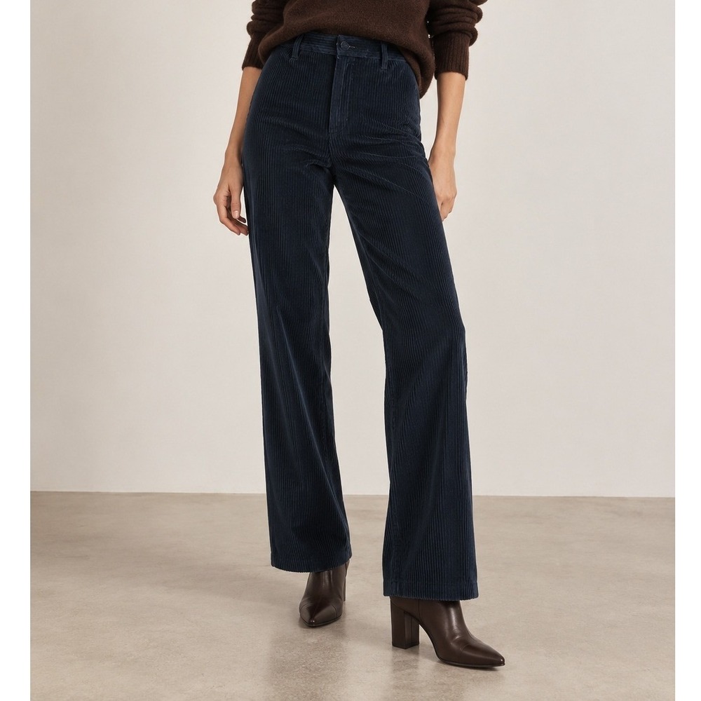 Aritzia Babaton Albers Pants Size 4 Dark Green Corduroy Retro Tailored Flare